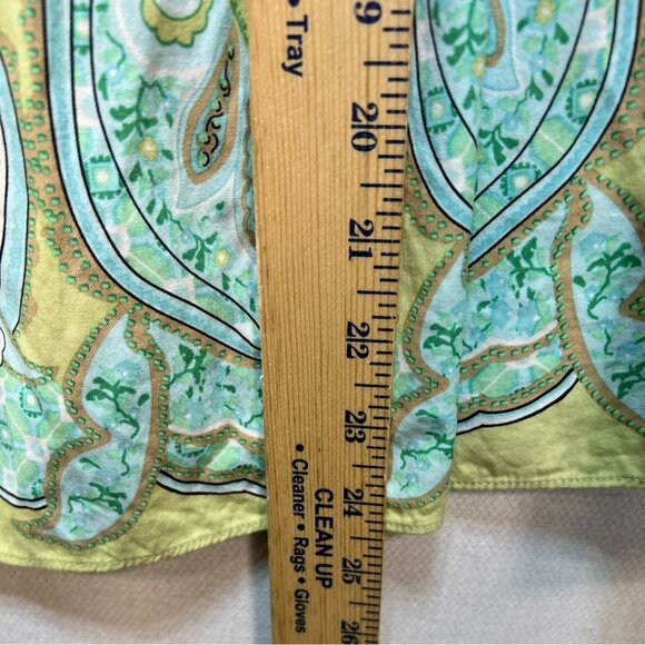 Talbots Womens Paisley A-Line Skirt Size 14 Green Floral Summer Boho Casual Y2K - Picture 5 of 12